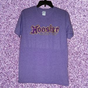 Women's T-Shirt Racing Size Medium Purple Glitter NWOT